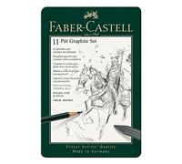 Faber-Castell 112972 - Pitt Graphite Set en étui métallique, set de dessin 11 pièces