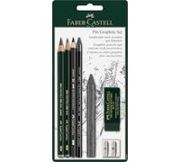 FABER-CASTELL 112997 - Coffret Pitt Graphite avec crayons graphite et craies graphite ainsi que des accessoires