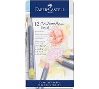 Faber-Castell 114622 - Crayons aquarellables Goldfaber, set de 12 crayons de couleur, tons pastel, aquarellables