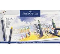 Faber-Castell 114736 - Crayons de couleur avec mine de craie grasse permanente Goldfaber, set de 36 crayons