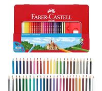 FABER-CASTELL Coffret de Crayons de Couleur Multicolore Étui en métal 36 lápices Rouge
