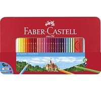 Faber-Castell Crayons de couleur Château – 60 crayons hexagonaux, étui métal