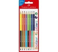 FABER-CASTELL 116197 - Set de crayons de couleur bicolores, 8 crayons de 16 couleurs