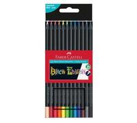 FABER-CASTELL Crayon de couleur Black Edition, étui de 12 G
