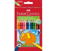 Faber-Castell – Set de crayons de couleur 116501 – 12 crayons jumbo triangulaires, étui en carton