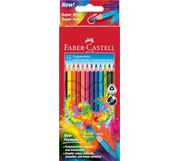 FABER-CASTELL 116512 - Set de crayons de couleur triangulaires, 12 crayons de couleur pour enfants et adultes, mine incassable