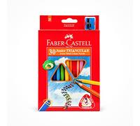 FABER-CASTELL 116530 - Crayons de couleur triangulaires Jumbo, 30 crayons de couleur dans un étui en carton, pour enfants et adultes