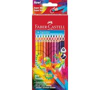 FABER-CASTELL 116544 - Set de crayons de couleur triangulaires, 24 crayons de couleur pour enfants et adultes, mine incassable