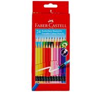 Faber-Castell 116625 - Crayons de couleur effaçables, 24 crayons de couleur dans un étui en carton, pour enfants et adultes