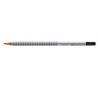 Faber-Castell 117201 Bleistift GRIP 2001 mit Radierer - B, silbergrau