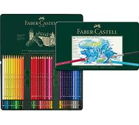 Faber-Castell 117560 Crayons Aquarellables Albrecht Dürer, Set de 60 Crayons à Mine Épaisse de 3,8 mm, Crayons Aquarelle aux Pigments Solubles qui se Transforment en quelques coups de Pinceau