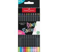 Faber-Castell Crayons de couleur Black Edition néon et pastel Lot de 12