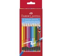 FABER-CASTELL - 12 crayons couleur Classic Colour effaçables | Crayons de couleur effaçables aux couleurs éclatantes, avec une gomme assortie - pour enfants et adultes