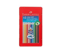 Faber-Castell Crayons de couleur Colour GRIP étui métallique de 12 crayons incassables