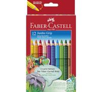 Faber-Castell Crayons de couleur Jumbo Grip avec taille-crayon, 12 pièces assorties
