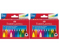 Faber-Castell 120024 Étui de 24 craies triangulaires à la cire (Lot de 2)