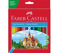 FABER-CASTELL 120124 - Set de crayons de couleur Castle, 24 pièces, hexagonaux, incassables, pour enfants et adultes