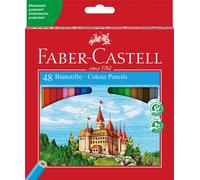 Faber-Castell Crayons de couleur – Étui 48, hexagonaux, taille-crayon, assortis