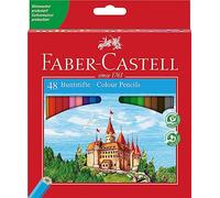 FABER-CASTELL 120148 - Set de crayons de couleur Castle, 48 pièces, hexagonaux, incassables, pour enfants et adultes