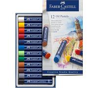 Faber-Castell 127012 - Pastels à l'huile permanents STUDIO QUALITY, étui de 12