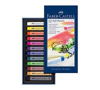 Faber-Castell 128312 - Craies pastel tendres, 12 couleurs, craies pastel douces, faciles à estomper et à mélanger