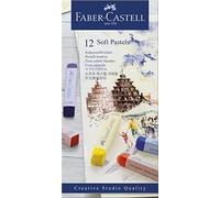 Faber-Castell Creative Studio 128312 Boîte en carton de 12 craies de couleurs assorties - Pastel tendre