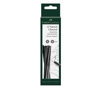 Faber-Castell 129298 - Fusain Pitt naturel, 12 fusains naturels pour dessiner, diamètre 5-8 mm