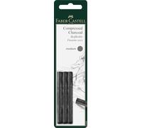 FABER-CASTELL 129999 - Fusain medium, set de 3, fusain PITT noir