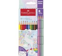 FABER-CASTELL - 13 crayons de couleur Licorne avec crayons pastel | Crayons de couleur vifs pour enfants, avec des couleurs pastel et des autocollants licorne