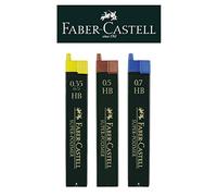 Faber-Castell 136030 - Lot de 3 porte-mines TK-FINE 9760, mines fines : 0,35 mm, 0,5 mm + 0,7 mm - Couleur du corps : vert. 3er Set Ersatzminen