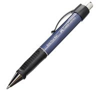 Faber-Castell - Stylo à bille GRIP PLUS BALL 140732 - mine M - corps bleu métallisé - encre bleue
