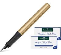 Faber-Castell 140928 - Stylo plume Grip Edition, plume B, doré