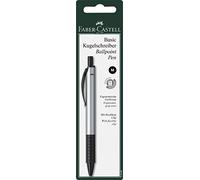 Faber-Castell 143498 Basic M Stylo à bille sur carte blister Argenté