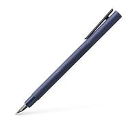 Faber-Castell 146160 - Stylo plume Neo Slim aluminium, largeur de plume M, bleu foncé