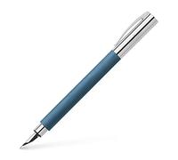 Faber-Castell 147140 - Stylo Ambition résine précieuse, bleu, largeur de plume M, 1 stylo plume avec emballage cadeau