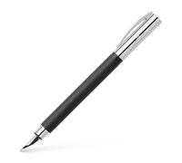 Faber-Castell 148141 - Stylo plume AMBITION Résine précieuse, Plume : F, Emballage cadeau inclus, Couleur du corps : noir / argent
