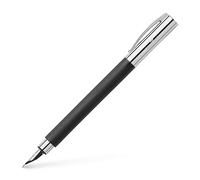 Faber-Castell 148143 - Stylo plume AMBITION Résine précieuse, Plume : B, Emballage cadeau inclus, Couleur du corps : noir / argent