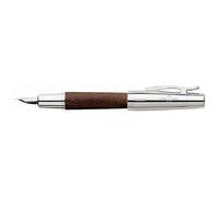 Faber-Castell 148202 Stylo Plume E-Motion En Bois Et Chrome Ef (Marron)