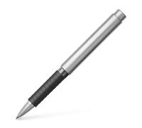 Faber-Castell 148462 Stylo roller Basic en métal (Noir/argent mat)