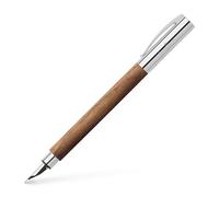 Faber-Castell 148583 - Stylo plume AMBITION Noyer, largeur de plume B, avec emballage cadeau et convertisseur