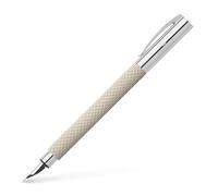 Faber-Castell 149620 - Stylo Ambition OpArt White Sand, largeur de plume M, emballage cadeau inclus