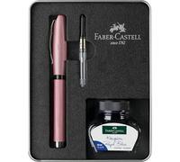 Faber-Castell 149626 - Set d'écriture Essentio en aluminium rosé, avec stylo plume M, encrier 30 ml et convertisseur