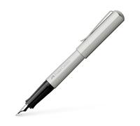 Faber-Castell 150590 - Stylo plume Hexo, largeur de plume M, argenté mat, 1 pièce