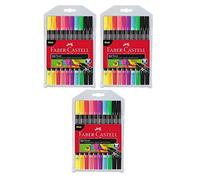 Faber-Castell 151109 Lot de 10 feutres à double pointe fluo (3 étuis de 10 feutres fluo)