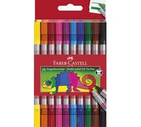 Faber-Castell 151110 - Set di penne con punta in feltro 10 pezzi, penne con doppia punta in feltro per bambini e adulti