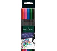 Faber-Castell 151604 - Grip Finepen, Fineliner basic, avec pointe fibre 0.4 mm à corps métallique, étui 5 pièces