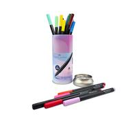 Faber-Castell 151617 - Grip Finepen, Feutre fin à pointe fibre à monture métallique 0.4 mm, 15 feutres de coloriage en boîte promotionnelle