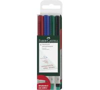 Faber-Castell 152404 Feutre multiusage MULTIMARK non-permanent S étui de 4 | Encre effaçable pour les transparents et les surfaces lisses