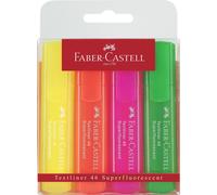Faber-Castell 154604 Surligneur TEXTLINER 1546, rechargeable, 4 couleurs en étui
