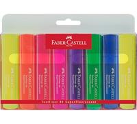 Faber-Castell 154662 - Set de surligneurs TL 1546, étui de 8 pièces, couleurs néon, pointe biseautée longue durée, largeur de trait 1 - 5 mm, rechargeable